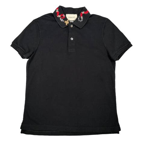 black gucci polo top|gucci polo snake collar.